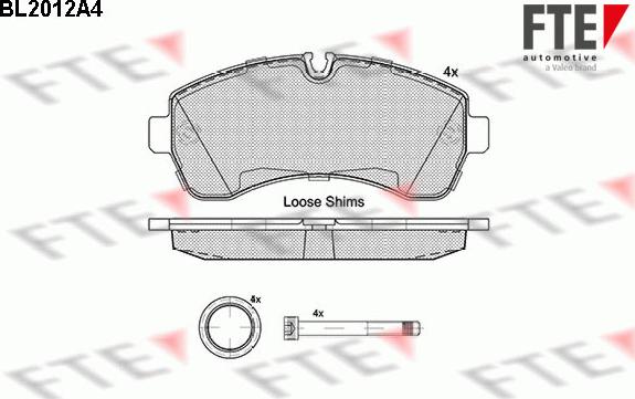 FTE BL2012A4 - Brake Pad Set, disc brake autospares.lv