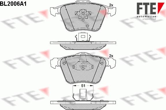 FTE 9010591 - Brake Pad Set, disc brake autospares.lv