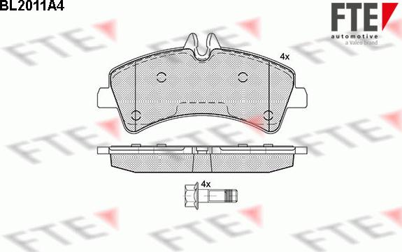 FTE BL2011A4 - Brake Pad Set, disc brake autospares.lv