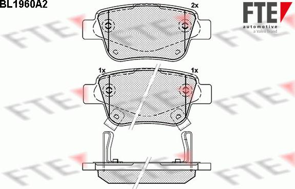 FTE BL1960A2 - Brake Pad Set, disc brake autospares.lv