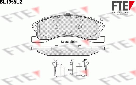 FTE BL1955U2 - Brake Pad Set, disc brake autospares.lv