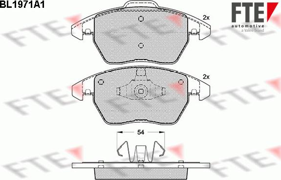 FTE BL1971A1 - Brake Pad Set, disc brake autospares.lv