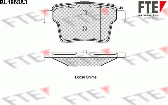 FTE BL1968A3 - Brake Pad Set, disc brake autospares.lv