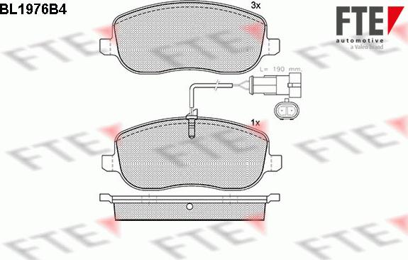 FTE BL1976B4 - Brake Pad Set, disc brake autospares.lv