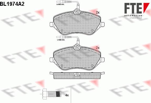 FTE BL1974A2 - Brake Pad Set, disc brake autospares.lv