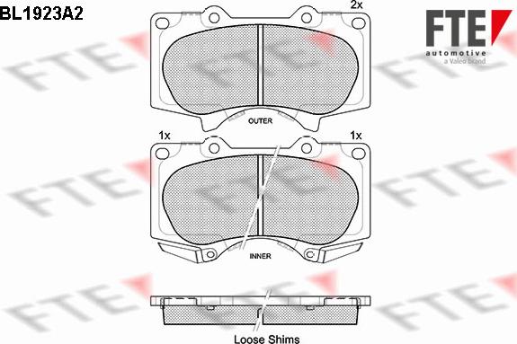 FTE BL1923A2 - Brake Pad Set, disc brake autospares.lv