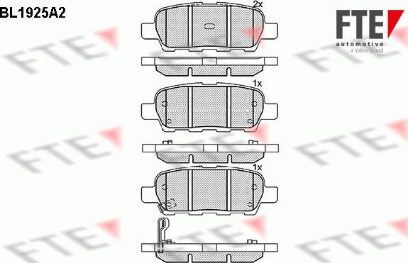 FTE BL1925A2 - Brake Pad Set, disc brake autospares.lv