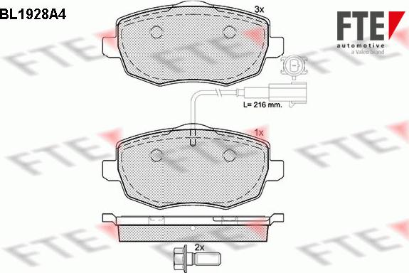 FTE 9010517 - Brake Pad Set, disc brake autospares.lv