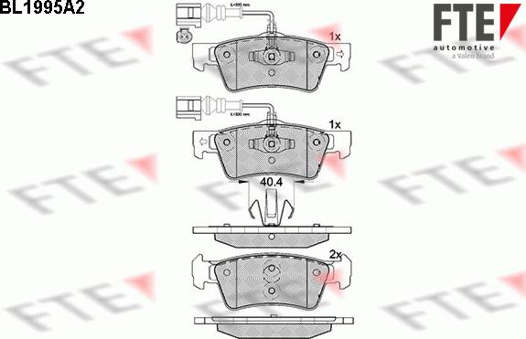 FTE BL1995A2 - Brake Pad Set, disc brake autospares.lv