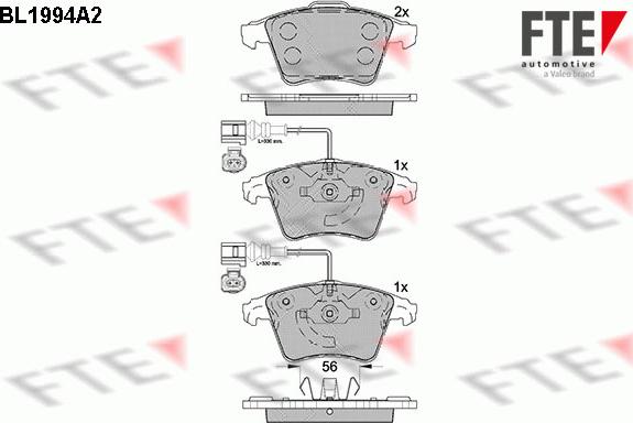 FTE BL1994A2 - Brake Pad Set, disc brake autospares.lv