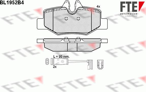 FTE 9010539 - Brake Pad Set, disc brake autospares.lv