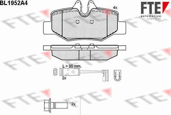 FTE BL1952A4 - Brake Pad Set, disc brake autospares.lv