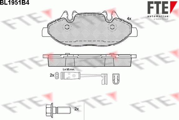 FTE BL1951B4 - Brake Pad Set, disc brake autospares.lv