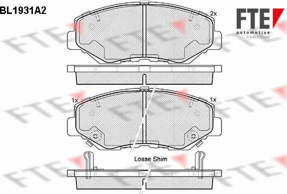 FTE 9010521 - Brake Pad Set, disc brake autospares.lv