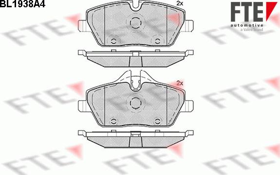 FTE BL1938A4 - Brake Pad Set, disc brake autospares.lv