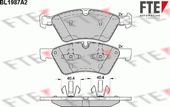 FTE 9010577 - Brake Pad Set, disc brake autospares.lv