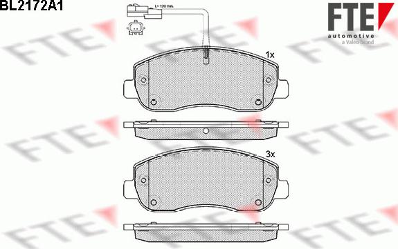 FTE BL2172A1 - Brake Pad Set, disc brake autospares.lv