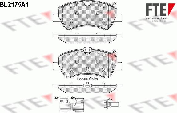 FTE BL2175A1 - Brake Pad Set, disc brake autospares.lv