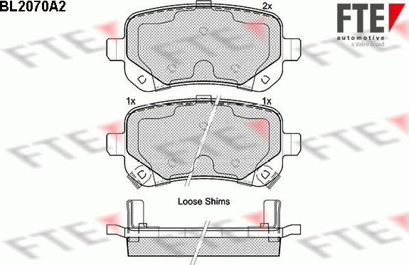 FTE BL2070A2 - Brake Pad Set, disc brake autospares.lv