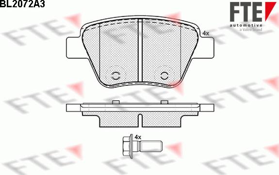 FTE BL2072A3 - Brake Pad Set, disc brake autospares.lv