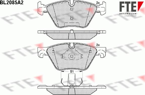 FTE 9010669 - Brake Pad Set, disc brake autospares.lv