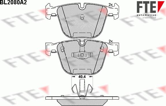 FTE BL2080A2 - Brake Pad Set, disc brake autospares.lv