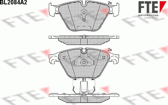 FTE BL2084A2 - Brake Pad Set, disc brake autospares.lv