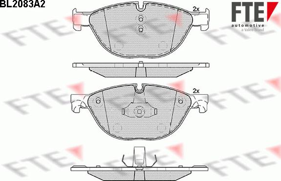 FTE BL2083A2 - Brake Pad Set, disc brake autospares.lv