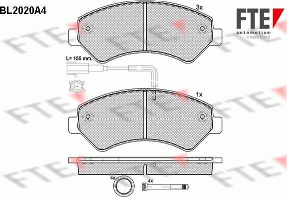 FTE BL2020A4 - Brake Pad Set, disc brake autospares.lv