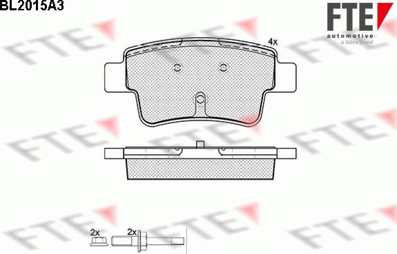 FTE BL2015A3 - Brake Pad Set, disc brake autospares.lv