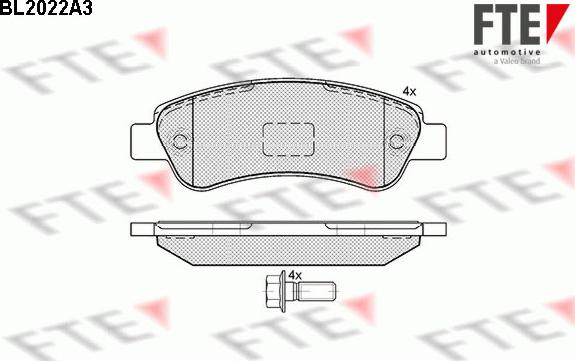 FTE BL2022A3 - Brake Pad Set, disc brake autospares.lv