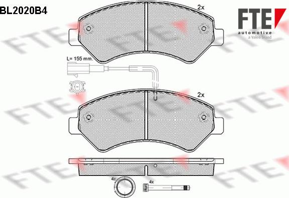 FTE 9010607 - Brake Pad Set, disc brake autospares.lv