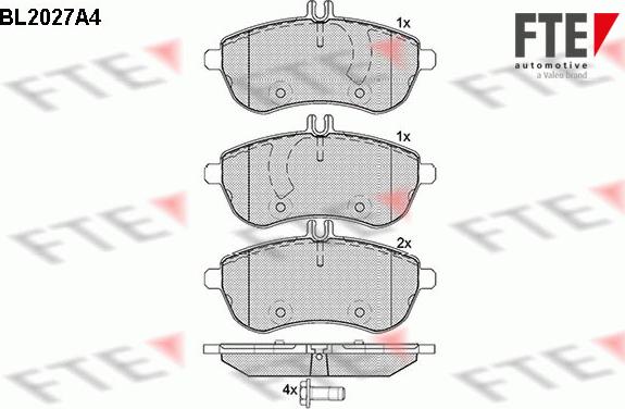 FTE BL2027A4 - Brake Pad Set, disc brake autospares.lv