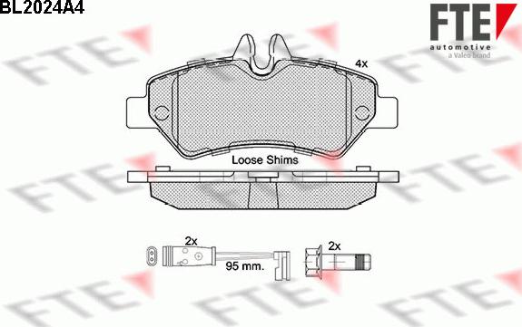 FTE BL2024A4 - Brake Pad Set, disc brake autospares.lv