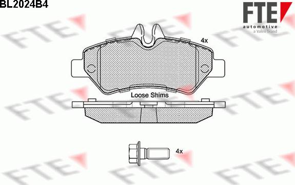 FTE BL2024B4 - Brake Pad Set, disc brake autospares.lv