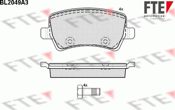 FTE BL2049A3 - Brake Pad Set, disc brake autospares.lv