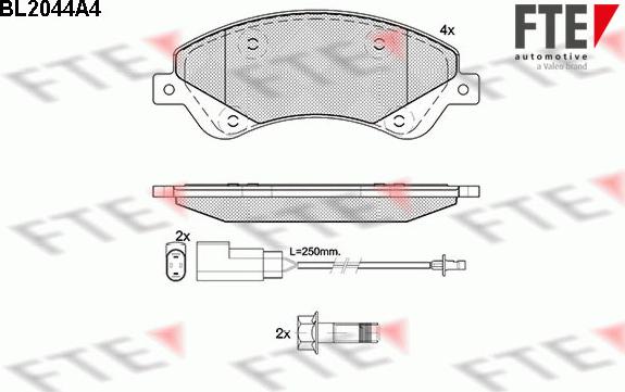 FTE BL2044A4 - Brake Pad Set, disc brake autospares.lv