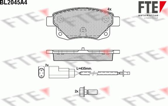 FTE BL2045A4 - Brake Pad Set, disc brake autospares.lv