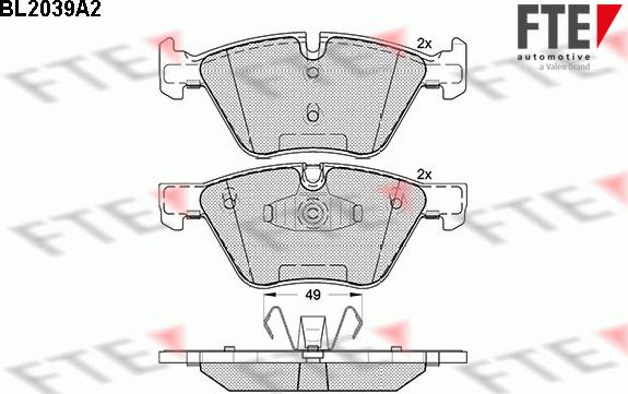 FTE BL2039A2 - Brake Pad Set, disc brake autospares.lv