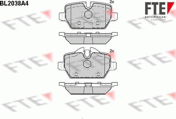 FTE BL2038A4 - Brake Pad Set, disc brake autospares.lv