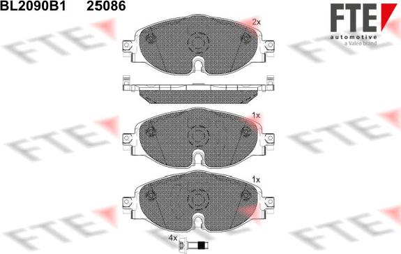 FTE 9010675 - Brake Pad Set, disc brake autospares.lv