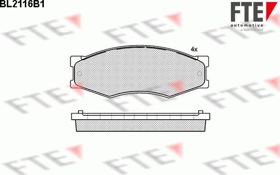 FTE BL2116B1 - Brake Pad Set, disc brake autospares.lv