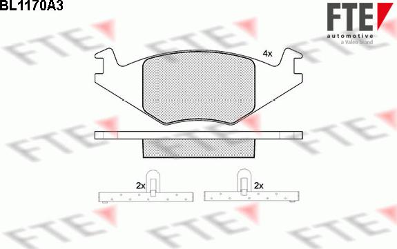 FTE 9010048 - Brake Pad Set, disc brake autospares.lv