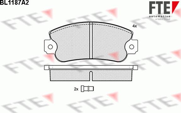 FTE BL1187A2 - Brake Pad Set, disc brake autospares.lv