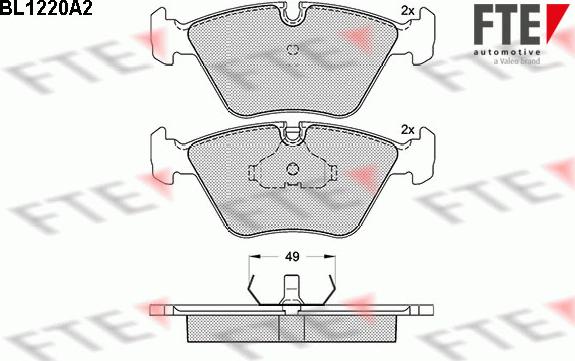 FTE BL1220A2 - Brake Pad Set, disc brake autospares.lv