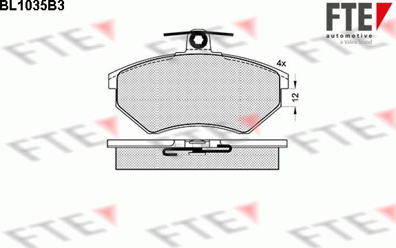 FTE BL1035B3 - Brake Pad Set, disc brake autospares.lv