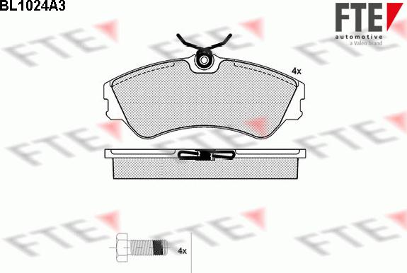 FTE BL1024A3 - Brake Pad Set, disc brake autospares.lv