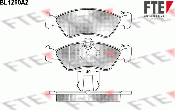 FTE BL1260A2 - Brake Pad Set, disc brake autospares.lv