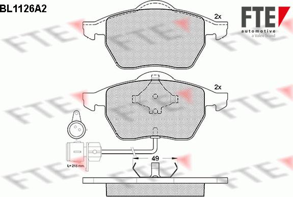 FTE 9010038 - Brake Pad Set, disc brake autospares.lv