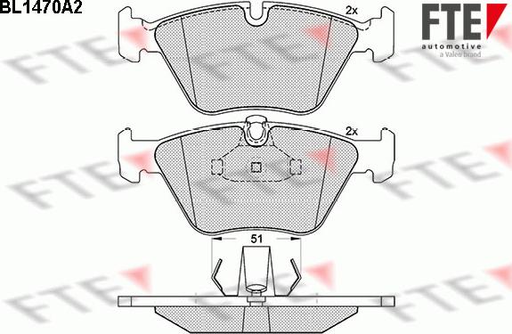 FTE 9010198 - Brake Pad Set, disc brake autospares.lv